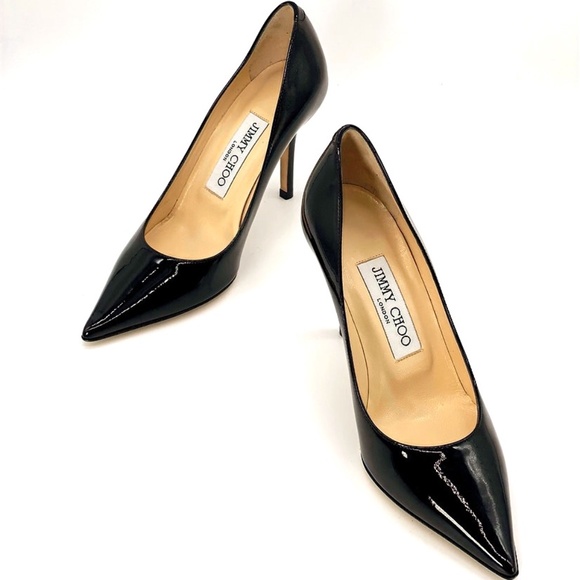 JIMMY CHOO Romy Patent Pointed-Toe 85mm Pumps - Picture 1 of 9
